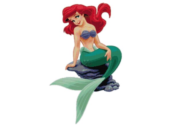 Little Mermaid Ariel Cross Stitch Pattern PDF