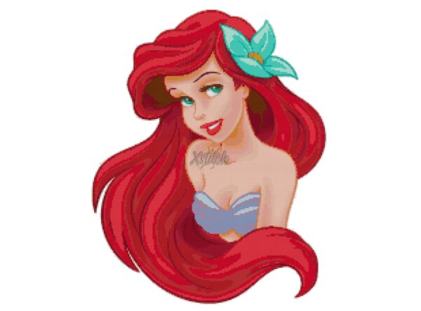 Little Mermaid Ariel Cross Stitch Pattern PDF