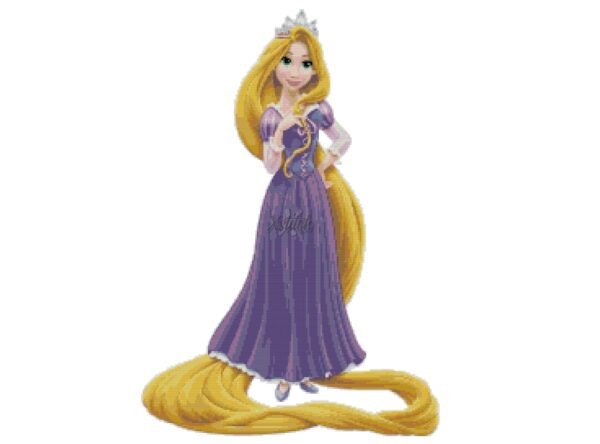 Tangled Rapunzel Cross Stitch Pattern
