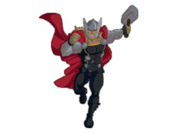 Thor Cross Stitch Pattern PDF – Marvel Norse Hero Digital Download Wall Art