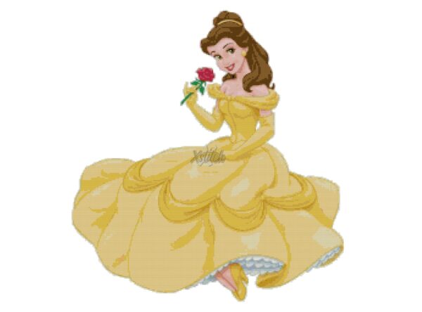 Belle Beauty And The Beast Cross Stitch Pattern PDF