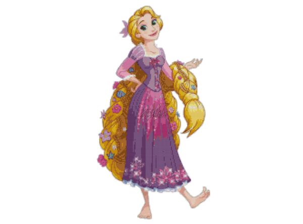 Tangled Rapunzel Cross Stitch Pattern PDF
