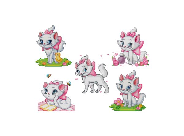 Marie The Cat Set of 5 Disney Feline Patterns