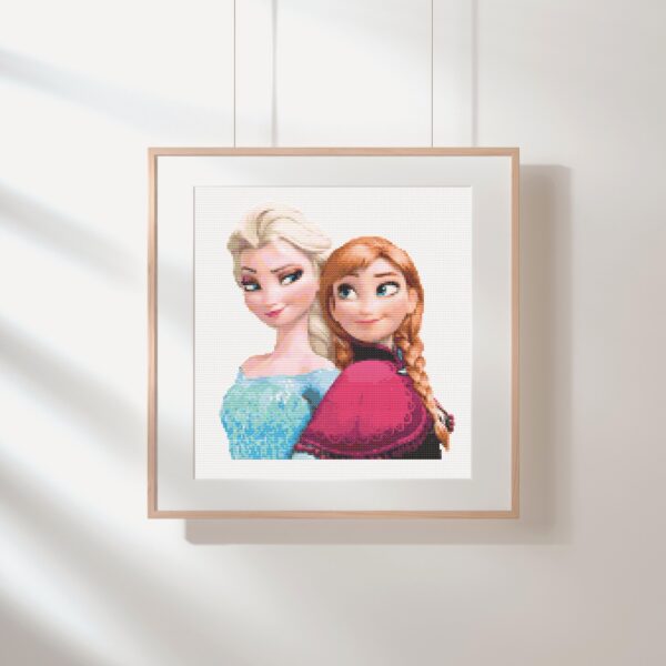 Frozen Elsa & Anna Cross Stitch Pattern PDF