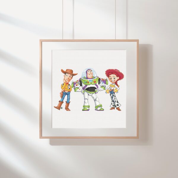 Toy Story Woody, Buzz, Jessie & Aliens Cross Stitch Pattern PDF