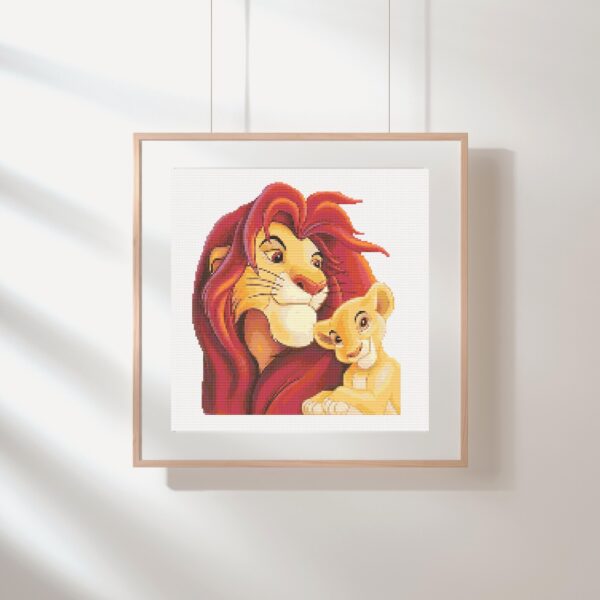 Lion King Mufasa & Simba Cross Stitch Pattern PDF
