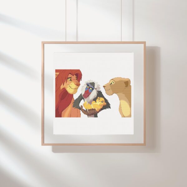 Lion King Simba Family Cross Stitch Pattern PDF