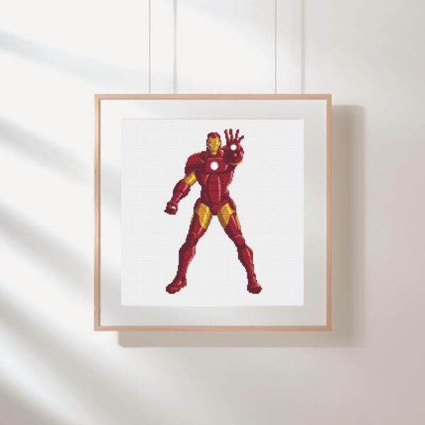 Iron Man Cross Stitch PDF – Marvel Superhero Pattern, Instant Download Comic Art for Boys Room Decor
