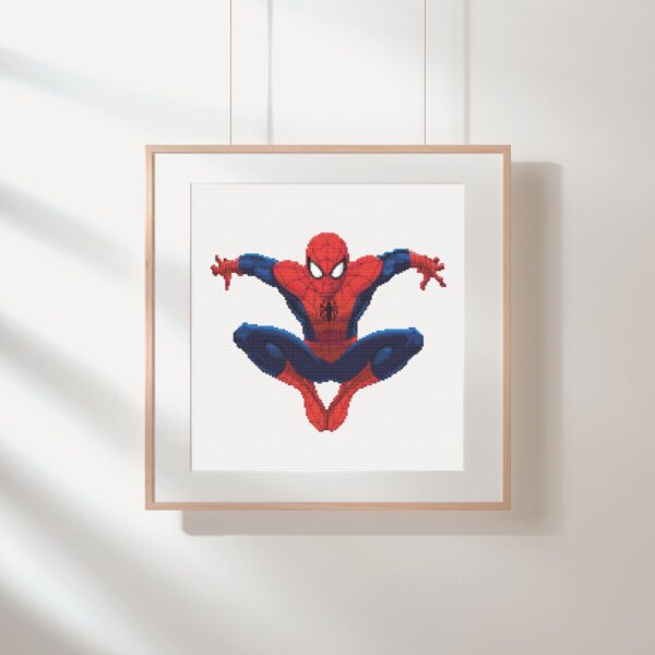 Spider-Man Wall Hanging Cross Stitch PDF – Marvel Superhero Pattern, Instant Download for Kids Room Decor