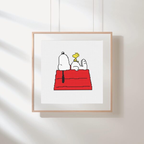 Snoopy Peanuts Doghouse Cross Stitch Pattern PDF