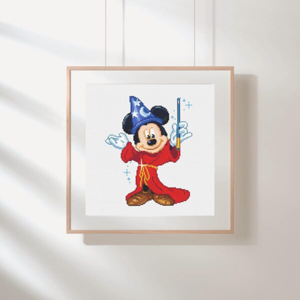 Mickey Mouse Sorcerer Magic Wand Cross Stitch Pattern PDF