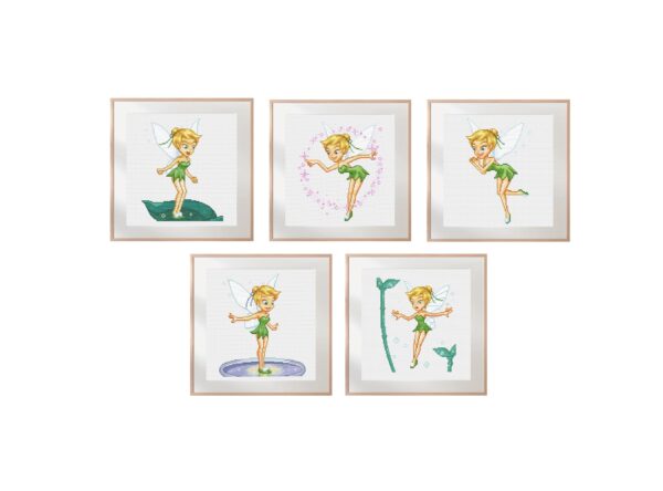 Tinker Bell 5 Cross Stitch Patterns PDF