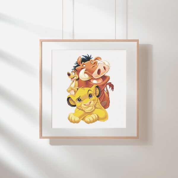 Lion King Simba, Timon & Pumbaa Cross Stitch Pattern PDF