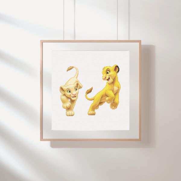 Lion King Simba & Nala Cross Stitch Pattern PDF