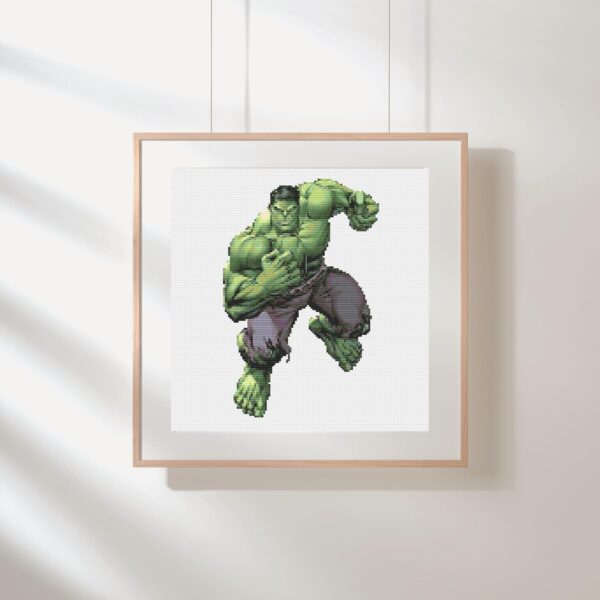 Hulk Cross Stitch PDF – Marvel Superhero Pattern, Instant Download, Comic Wall Art for Boys Room Decor