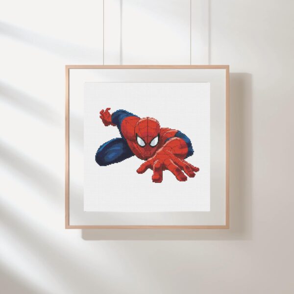 Spider-Man Action Leap Cross Stitch Pattern PDF – Marvel Hero Instant Download Wall Art or Gift Idea