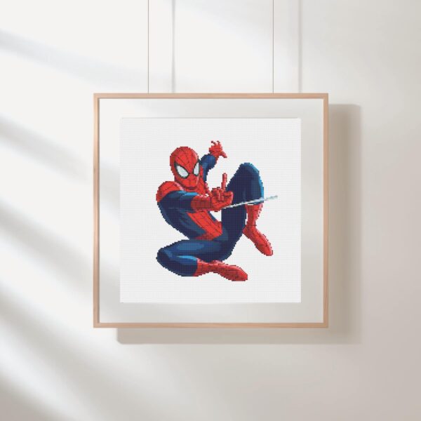 Spider-Man Web-Slinger Cross Stitch Pattern PDF – Marvel Hero Digital Download for Boys Room or Comic Fan Gift