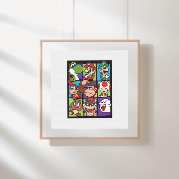 Super Mario, Luigi, Yoshi, Donkey Kong & Friends Cross Stitch Pattern PDF