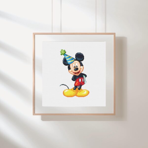 Mickey Mouse Birthday Party Hat Cross Stitch PDF