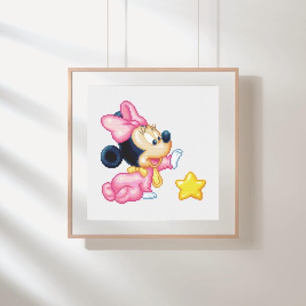 Baby Minnie Mouse Pink Onesie Cross Stitch Pattern PDF