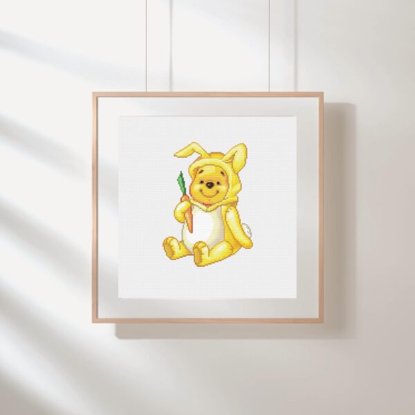 Pooh in Easter Bunny Costume Cross Stitch Pattern PDF