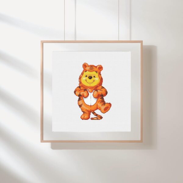 Pooh in Tigger Costume Cross Stitch Pattern PDF