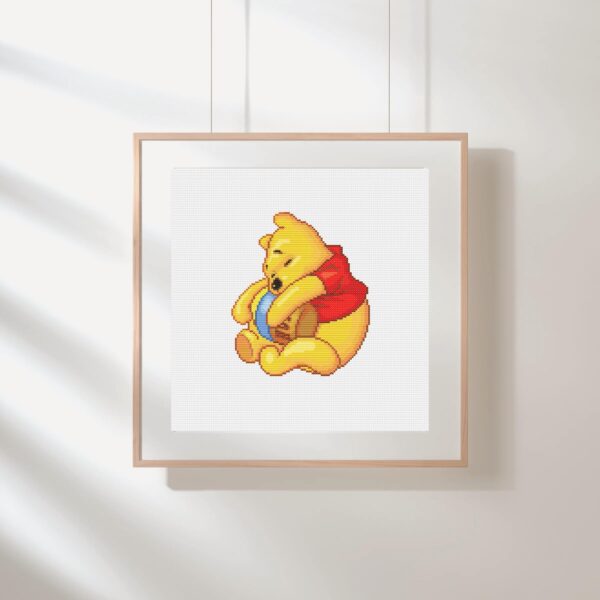 Winnie the Pooh with Honey Pot Cross Stitch Pattern PDF