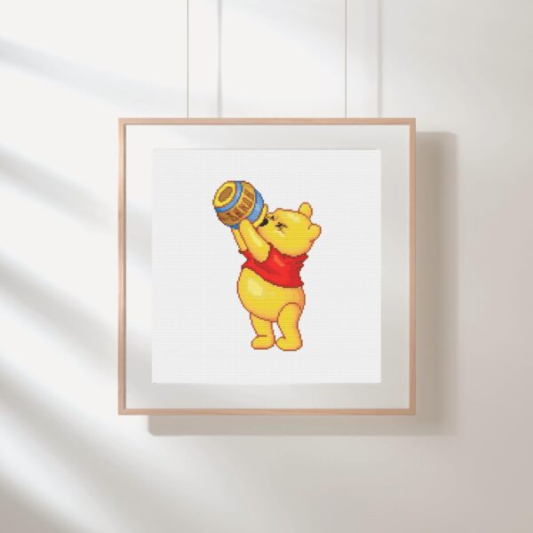 Winnie the Pooh with Honey Pot Cross Stitch Pattern PDF