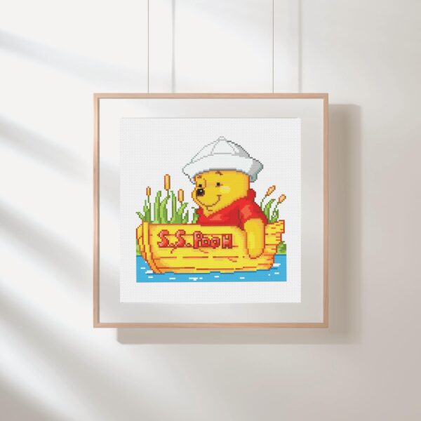 Winnie the Pooh S.S. Boat Cross Stitch Pattern PDF