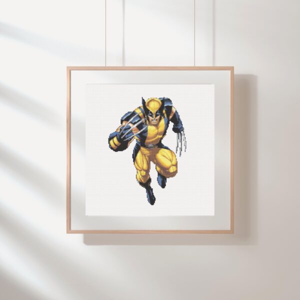 Wolverine Cross Stitch Pattern PDF – Marvel X-Men Hero Digital Download Wall Art